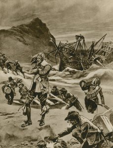 Vraget, der gav Storbritannien Bermudaerne (dybtryk) af Richard Caton Woodville junior